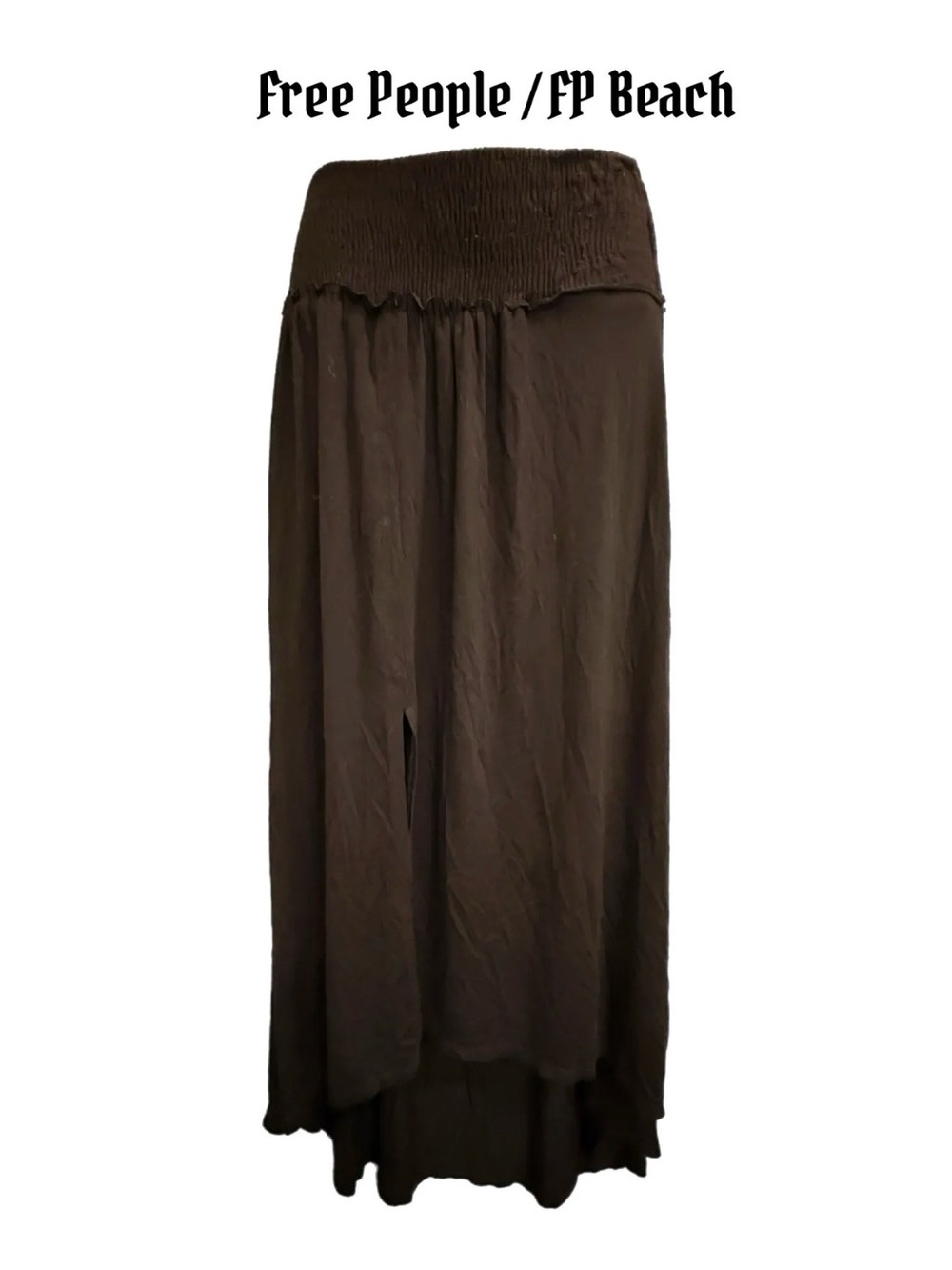 Free People beach black Maxi Skirt with Smocked Waistband
